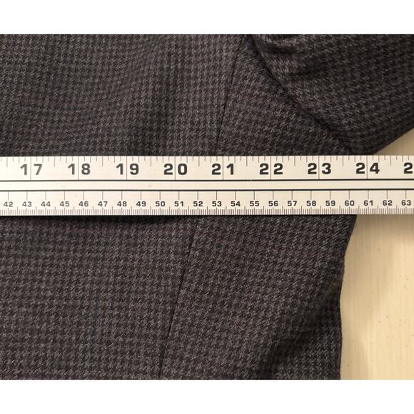Oscar de la Renta Mens Gray Wool Blazer Sport Coat Micro Check Size 46R Business - Picture 8 of 9
